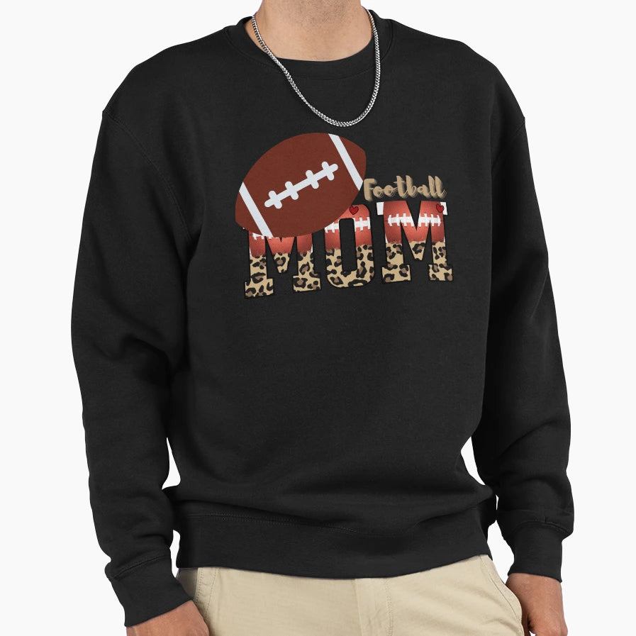 Football Mom Leopard Sweatshirt - Novelty Apparel Unisex - T-Shirt, Sweatshirt, Hoodie