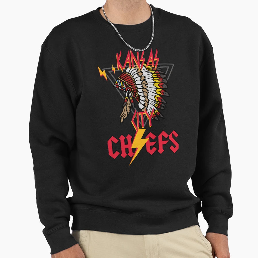 Chiefs Kc Metal Sweatshirt - Fun Novelty Design for Adults - T-Shirt, Sweatshirt, Hoodie