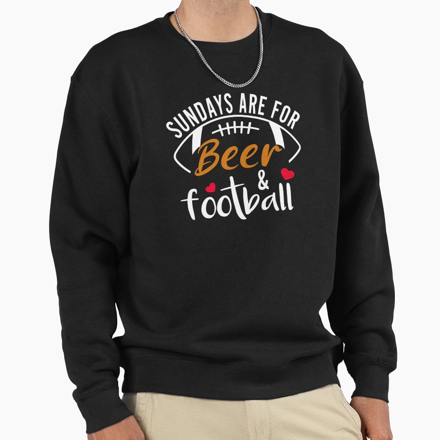 Sundays Are Beer And Football Sweatshirt - Custom Art Print Unisex - T-Shirt, Sweatshirt, Hoodie