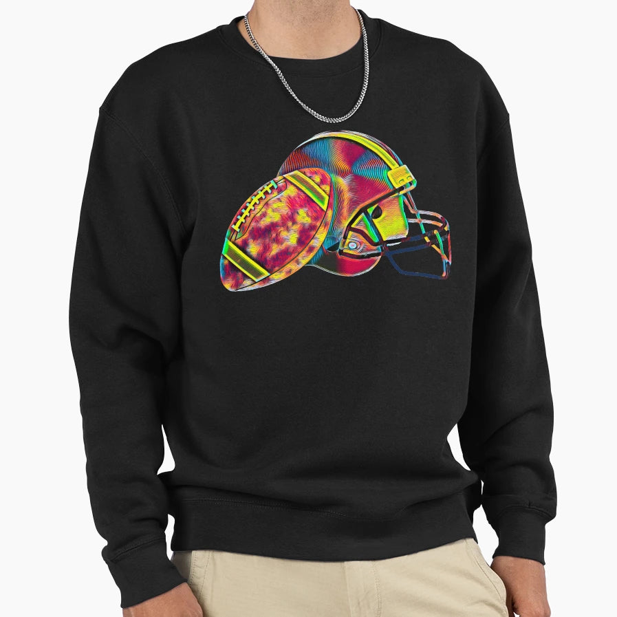 American Football Ball Hellmet Sweatshirt - Minimalist Print for Adults - T-Shirt, Sweatshirt, Hoodie