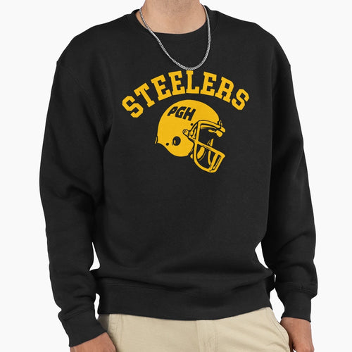Steelers Helmet Sweatshirt - Novelty Apparel for Adults - T-Shirt, Sweatshirt, Hoodie