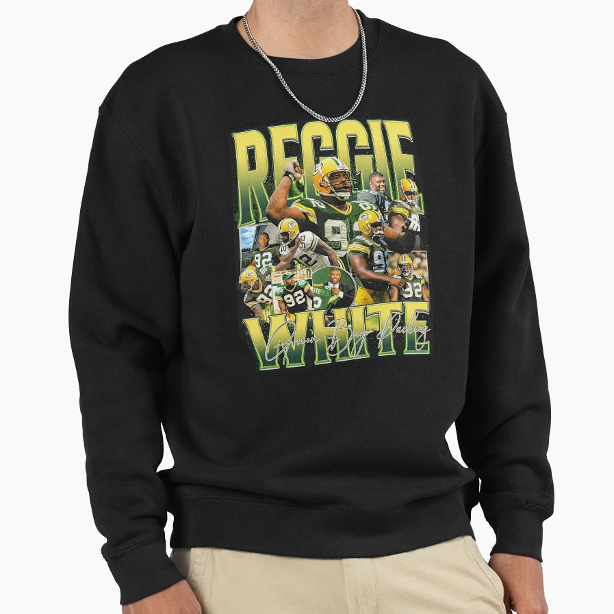 Reggie White Green Bay Bootleg Sweatshirt - Trendy Graphic Unisex - T-Shirt, Sweatshirt, Hoodie