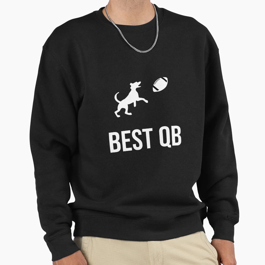 Best Qb Dog Football Player Sweatshirt - Fun Novelty Design for Adults - T-Shirt, Sweatshirt, Hoodie
