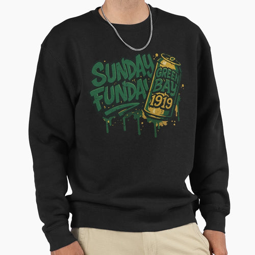 Sunday Funday Game Day Green Bay Sweatshirt - Aesthetic Graphic Men Women - T-Shirt, Sweatshirt, Hoodie