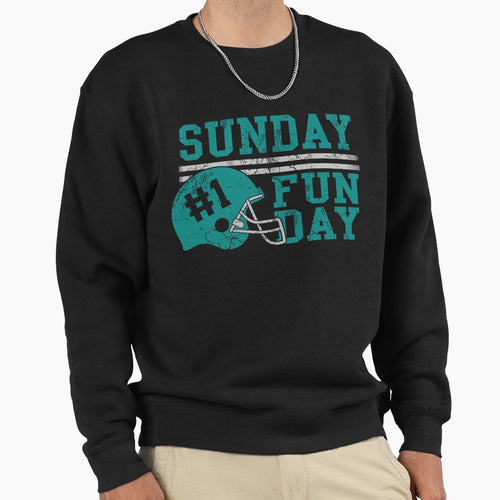 Sunday Funday Football Helmet Sweatshirt - Casual Everyday Wear Unisex - T-Shirt, Sweatshirt, Hoodie