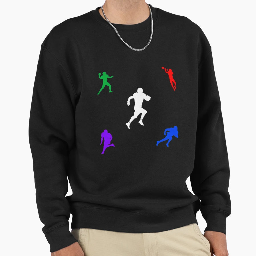 Football Players Pattern Sweatshirt - Casual Everyday Wear Men Women - T-Shirt, Sweatshirt, Hoodie
