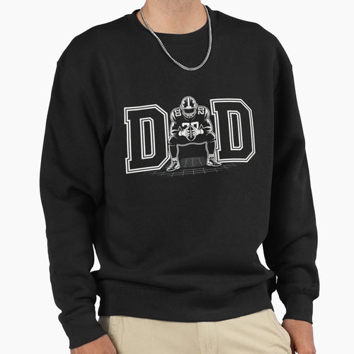 Dad Football Player Silhouette Sweatshirt - Casual Everyday Wear Men Women - T-Shirt, Sweatshirt, Hoodie