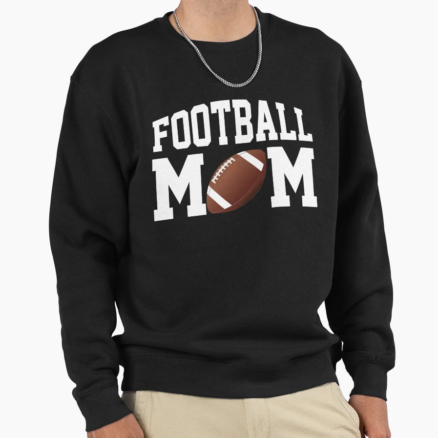 Fun Football Mom White Text Sweatshirt - Minimalist Print Unisex - T-Shirt, Sweatshirt, Hoodie