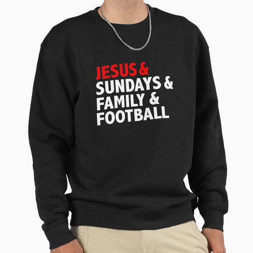 Jesus Sundays Family Football Sweatshirt - Custom Art Print for Adults - T-Shirt, Sweatshirt, Hoodie