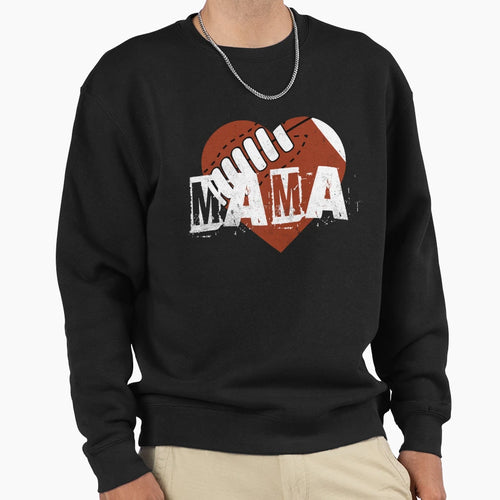 Football Mama Heart Game Sweatshirt - Custom Art Print for Adults - T-Shirt, Sweatshirt, Hoodie