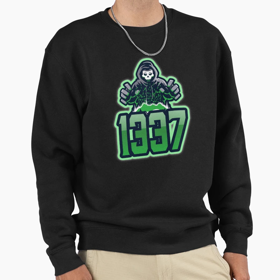 Cyber Security 1337 Hacker Green Sweatshirt - Unique Graphic Unisex - T-Shirt, Sweatshirt, Hoodie