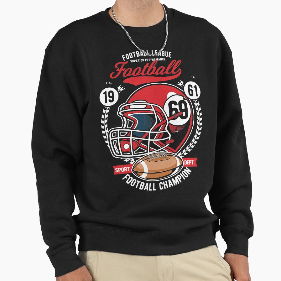 Football League Helmet Sweatshirt - Trendy Graphic Unisex - T-Shirt, Sweatshirt, Hoodie