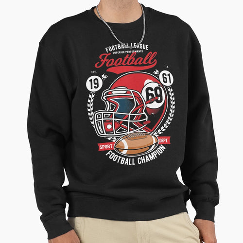 Football League Helmet Sweatshirt - Trendy Graphic Unisex - T-Shirt, Sweatshirt, Hoodie