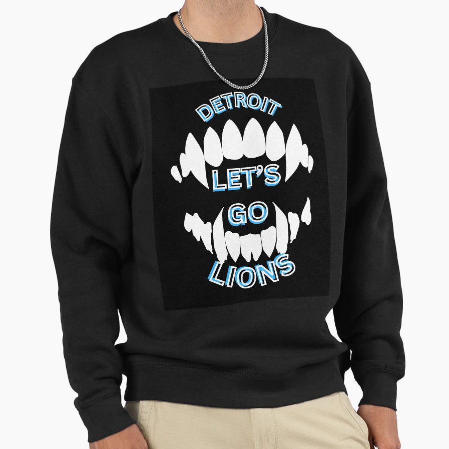 Big Lions Teeth Game Day Collection I Sweatshirt - Graphic Print for Adults - T-Shirt, Sweatshirt, Hoodie