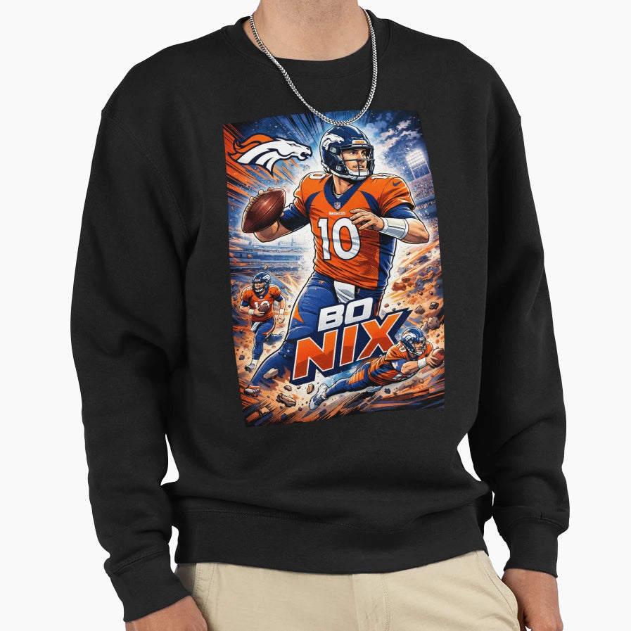 Bo Nix Move Sweatshirt - Custom Art Print Unisex - T-Shirt, Sweatshirt, Hoodie