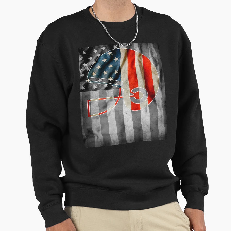 American Football And Us Black Sweatshirt - Minimalist Print for Adults - T-Shirt, Sweatshirt, Hoodie