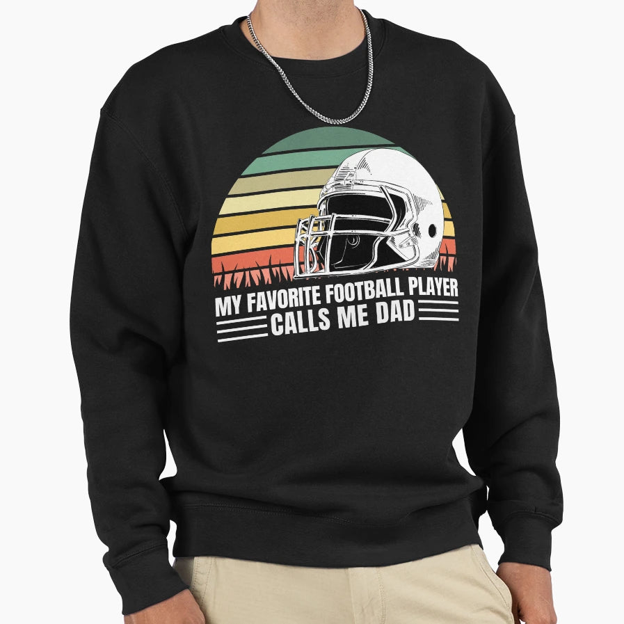 Football Player Dad Gift Sweatshirt - Minimalist Print for Adults - T-Shirt, Sweatshirt, Hoodie
