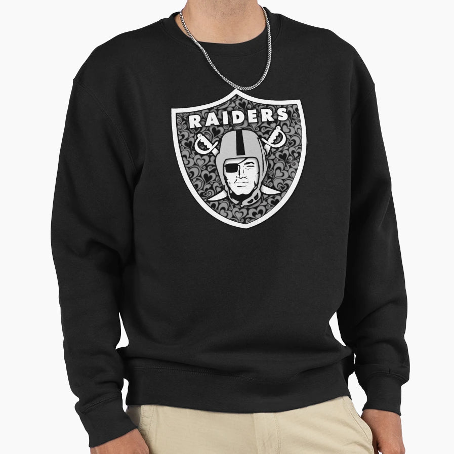 Raider Shield Hearts Sweatshirt - Unique Graphic for Adults - T-Shirt, Sweatshirt, Hoodie