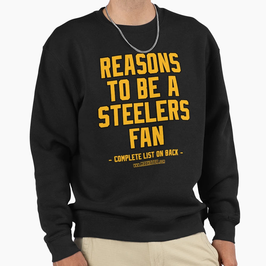 No Reasons To Be Pittsburgh Steelers Fan Sweatshirt - Graphic Print Unisex - T-Shirt, Sweatshirt, Hoodie