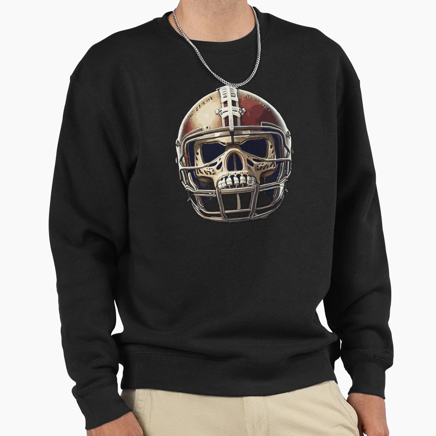 Football Skull Sweatshirt - Trendy Graphic Men Women - T-Shirt, Sweatshirt, Hoodie
