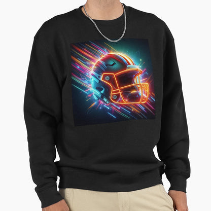 Explosive Neon Football Helmet Sweatshirt - Trendy Graphic Unisex - T-Shirt, Sweatshirt, Hoodie