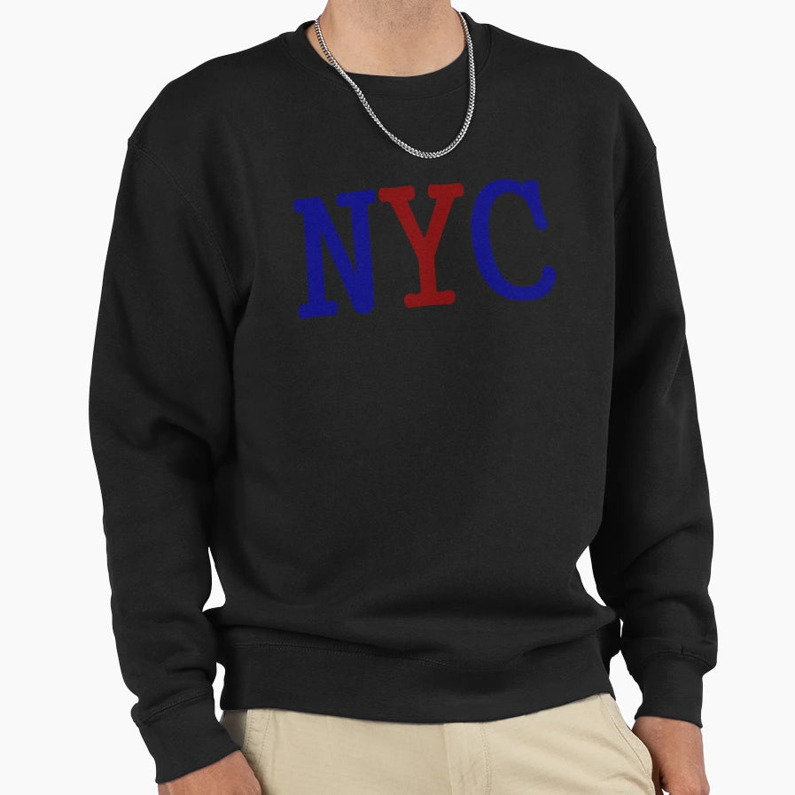 Nyc New York City Blue Red Sweatshirt - Novelty Apparel Unisex - T-Shirt, Sweatshirt, Hoodie