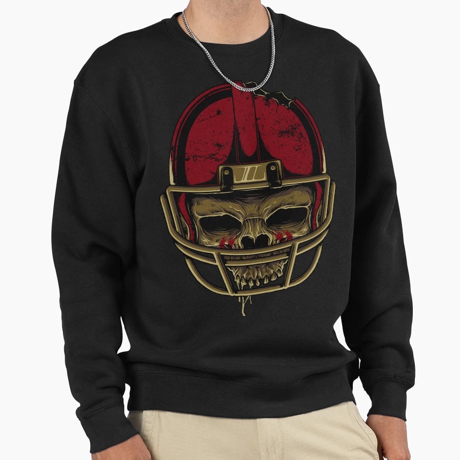 Skull Football Sweatshirt - Minimalist Print Unisex - T-Shirt, Sweatshirt, Hoodie