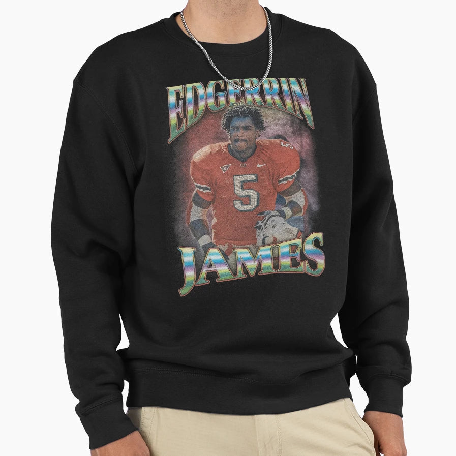 Edgerrin James Miami Hurricanes Art Sweatshirt - Trendy Graphic for Adults - T-Shirt, Sweatshirt, Hoodie