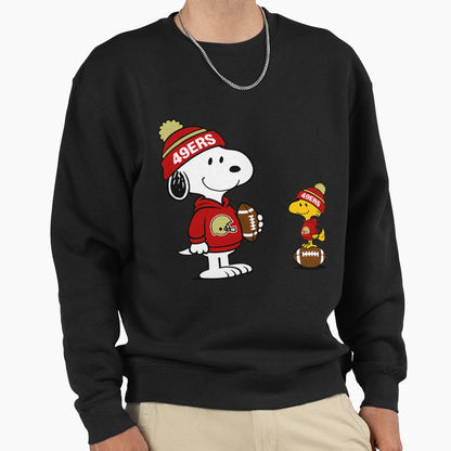 San Francisco 49Ers Snoopy And Sweatshirt - Streetwear Style Unisex - T-Shirt, Sweatshirt, Hoodie