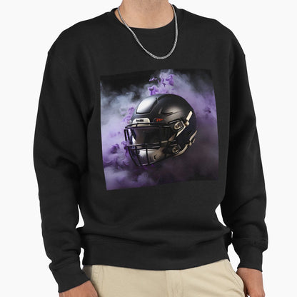 Black American Football Helmet Sweatshirt - Fun Novelty Design Men Women - T-Shirt, Sweatshirt, Hoodie