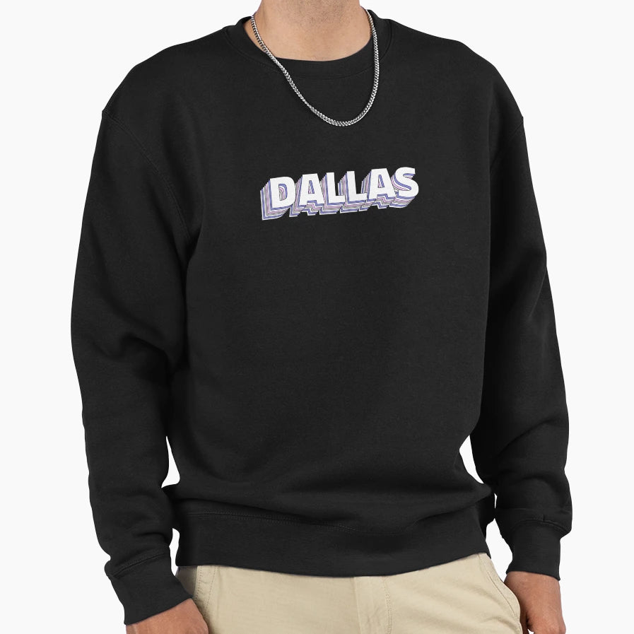 Dallas Name Sweatshirt - Graphic Print for Adults - T-Shirt, Sweatshirt, Hoodie