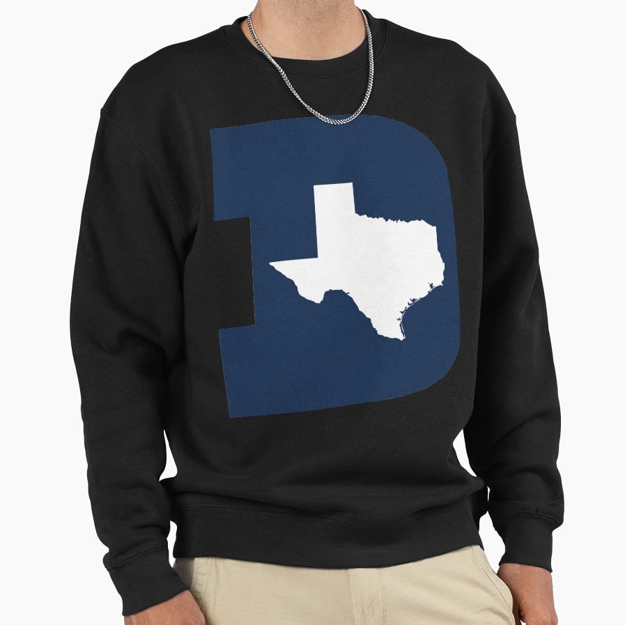 D Texas Blue White Sweatshirt - Fun Novelty Design Unisex - T-Shirt, Sweatshirt, Hoodie