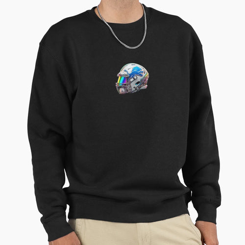 Rainbow Chrome Lions Helmet Custom Sweatshirt - Aesthetic Graphic Men Women - T-Shirt, Sweatshirt, Hoodie