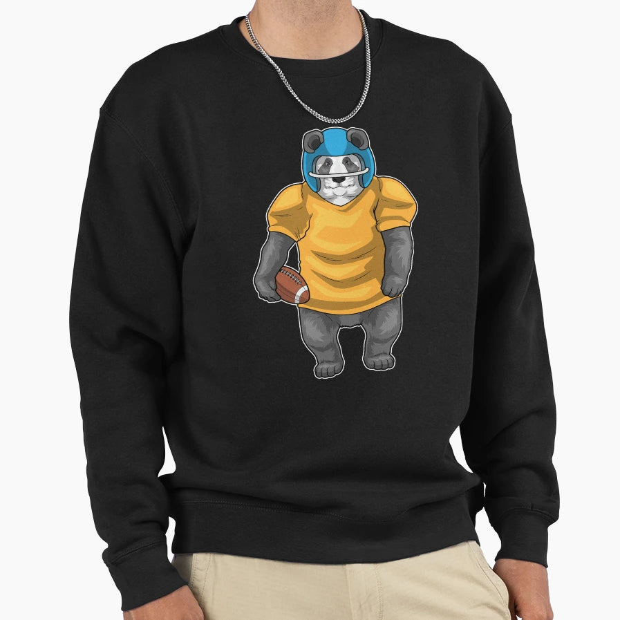 Panda American Football Helmet Sweatshirt - Fun Novelty Design Men Women - T-Shirt, Sweatshirt, Hoodie