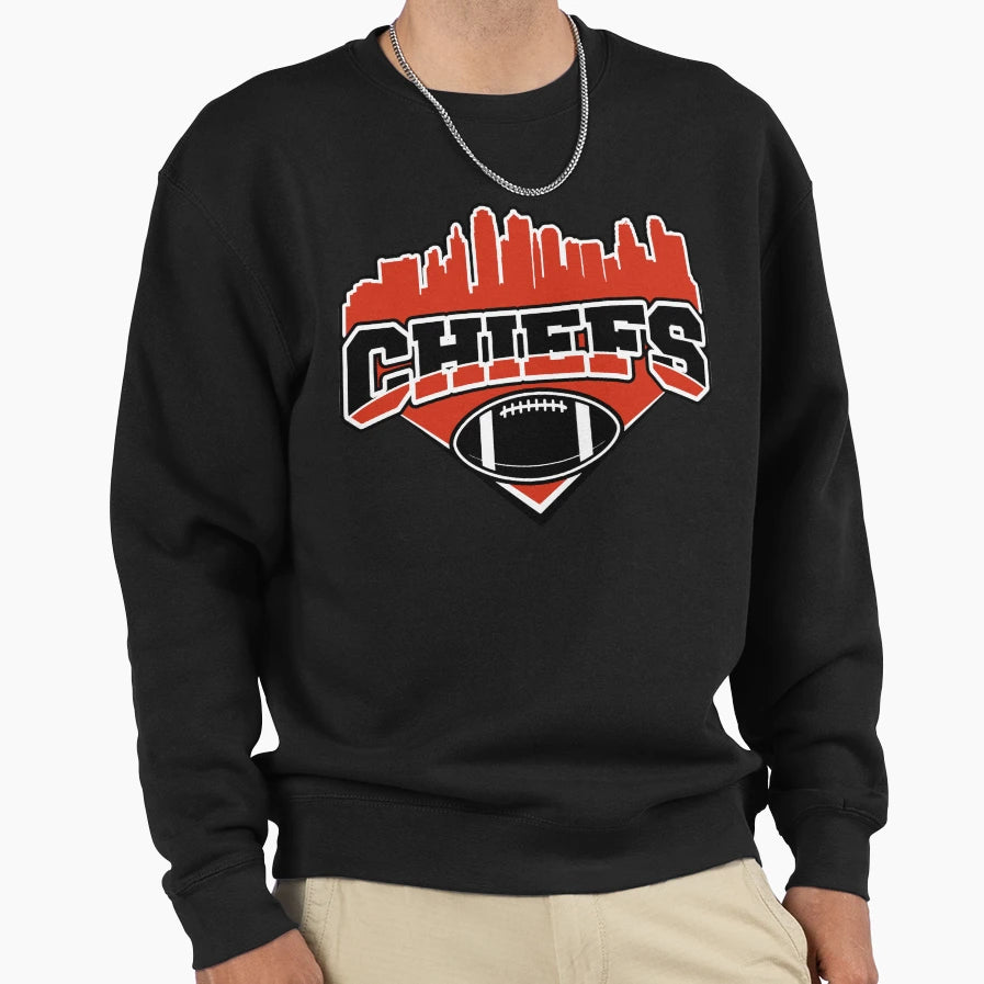 Chiefs Football Skyline Football Team Sweatshirt - Streetwear Style Unisex - T-Shirt, Sweatshirt, Hoodie