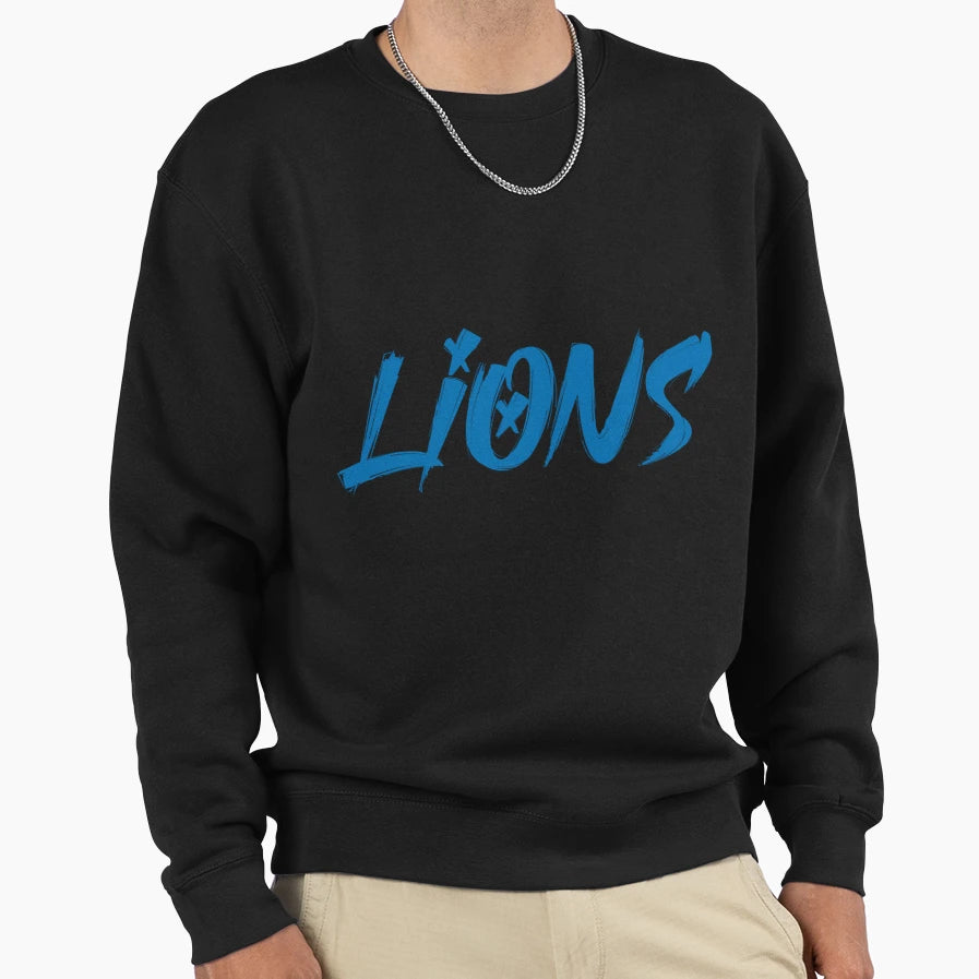Detroit Lions Bold Brush Script Sweatshirt - Minimalist Print Unisex - T-Shirt, Sweatshirt, Hoodie