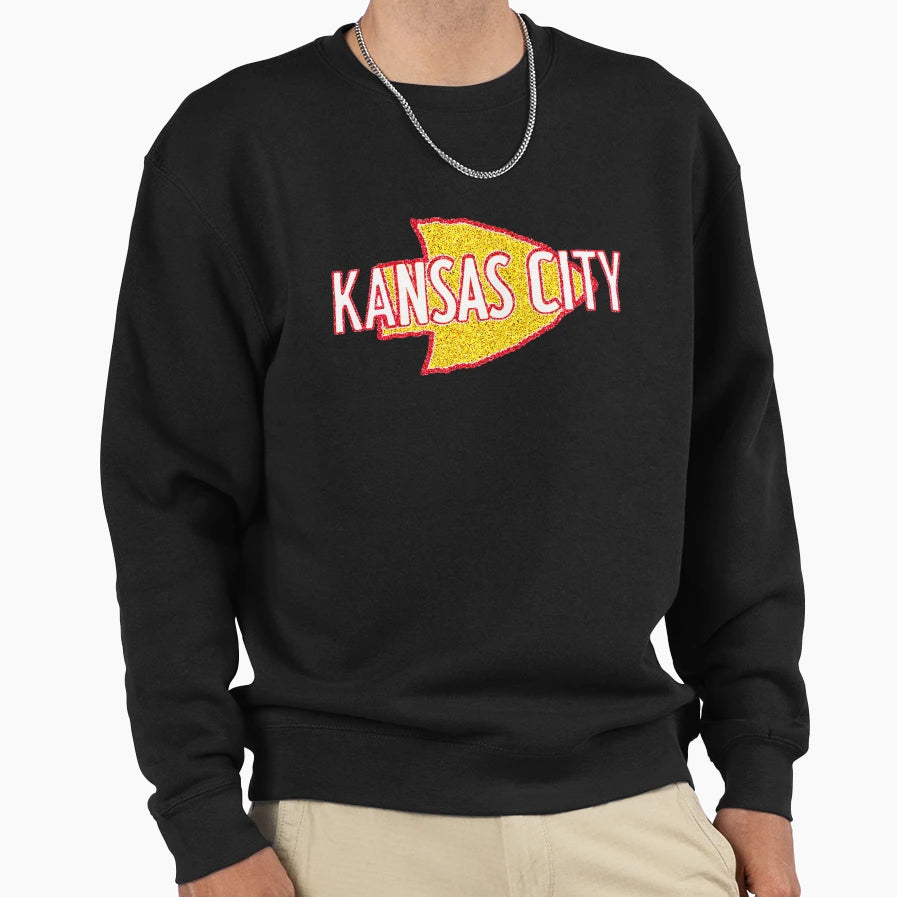 Kansas City Football Arrowhead Sweatshirt - Custom Art Print Men Women - T-Shirt, Sweatshirt, Hoodie