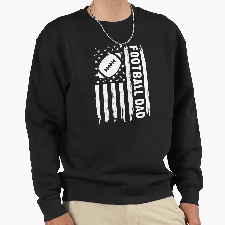 Football Dad American Flag Sweatshirt - Novelty Apparel Men Women - T-Shirt, Sweatshirt, Hoodie