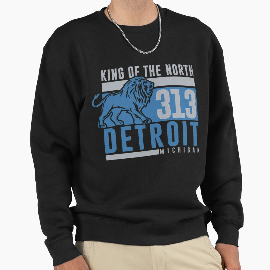 King North Detroit 313 Sweatshirt - Fun Novelty Design Men Women - T-Shirt, Sweatshirt, Hoodie