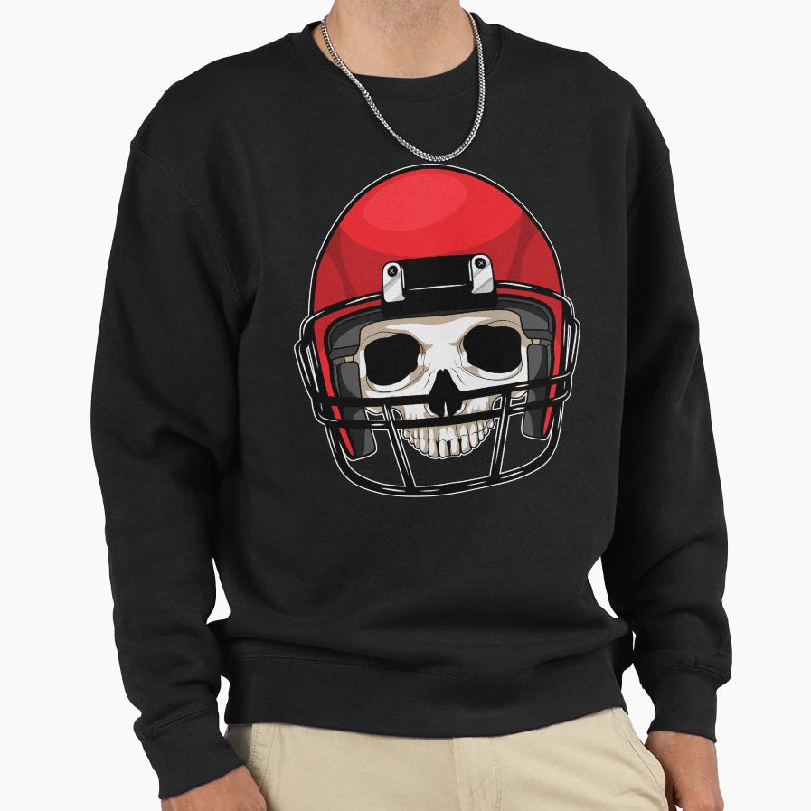 Skull American Football Sports Sweatshirt - Fun Novelty Design Unisex - T-Shirt, Sweatshirt, Hoodie