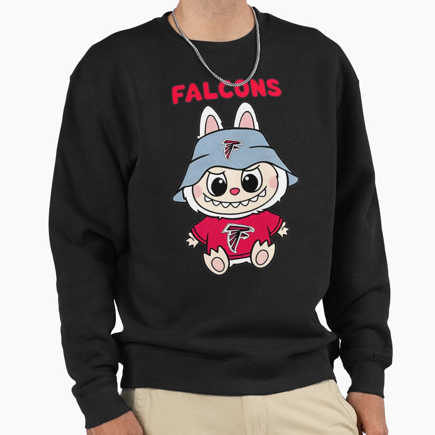 Funny Labubu Falcons Cartoon Art Sweatshirt - Fun Novelty Design for Adults - T-Shirt, Sweatshirt, Hoodie