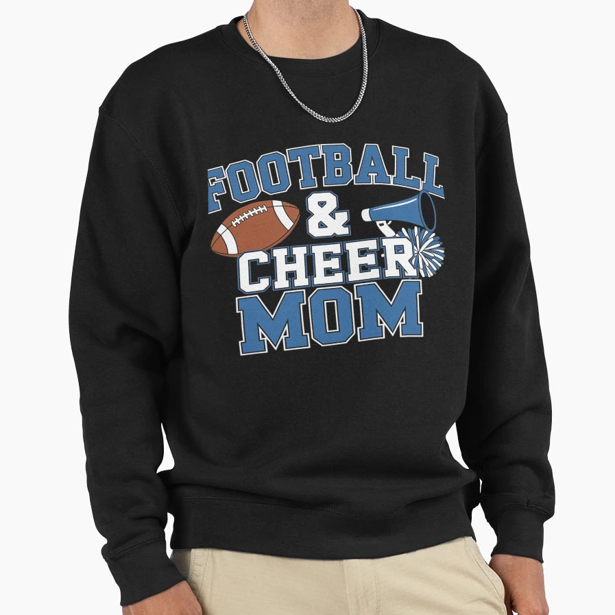 Football Cheer Mom Cheer Spirit Sweatshirt - Aesthetic Graphic for Adults - T-Shirt, Sweatshirt, Hoodie