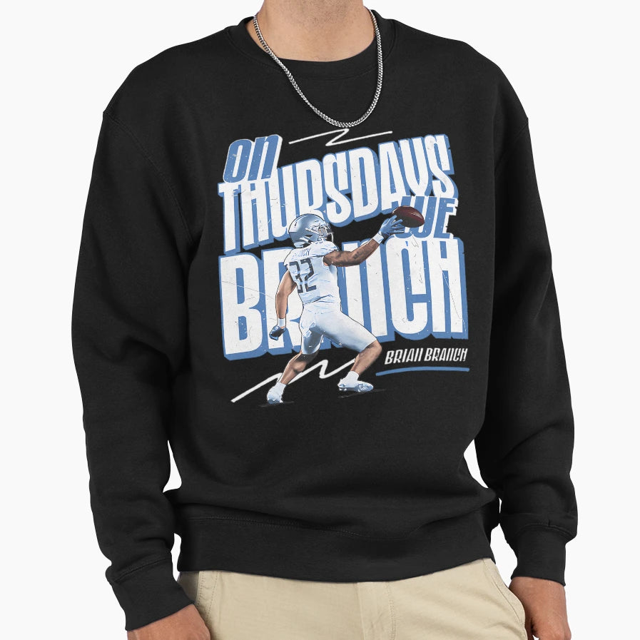 Brian Branch Detroit Lions Thursdays Sweatshirt - Custom Art Print Unisex - T-Shirt, Sweatshirt, Hoodie