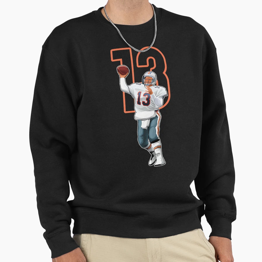 Dan Marino Miami 13 Number Sweatshirt - Custom Art Print Men Women - T-Shirt, Sweatshirt, Hoodie