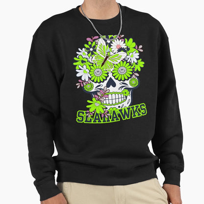 Seattle Seahawks Scull Sweatshirt - Minimalist Print for Adults - T-Shirt, Sweatshirt, Hoodie