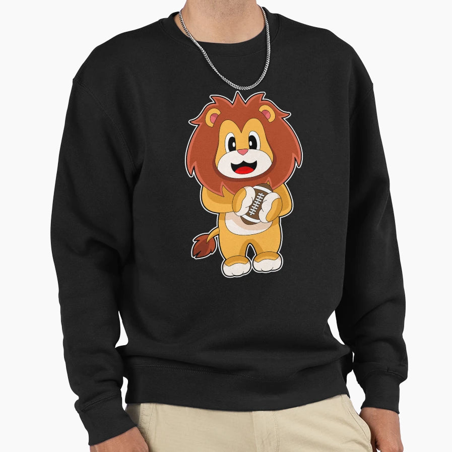 Lion American Football Sports Sweatshirt - Custom Art Print Men Women - T-Shirt, Sweatshirt, Hoodie