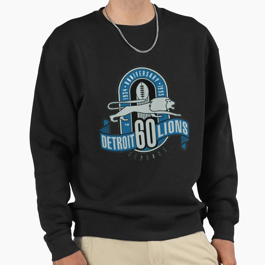 Detroittt Lions Anniversary Logo Sweatshirt - Casual Everyday Wear Unisex - T-Shirt, Sweatshirt, Hoodie