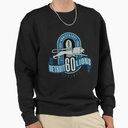 Detroittt Lions Anniversary Logo Sweatshirt - Casual Everyday Wear Unisex - T-Shirt, Sweatshirt, Hoodie