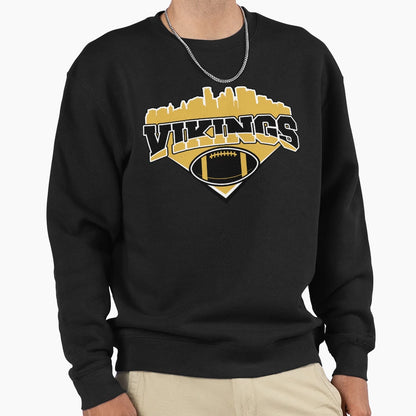 Vikings Football Skyline Sweatshirt - Aesthetic Graphic for Adults - T-Shirt, Sweatshirt, Hoodie