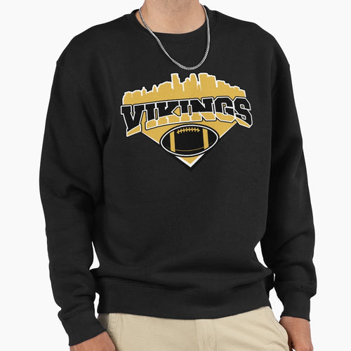 Vikings Football Skyline Sweatshirt - Aesthetic Graphic for Adults - T-Shirt, Sweatshirt, Hoodie